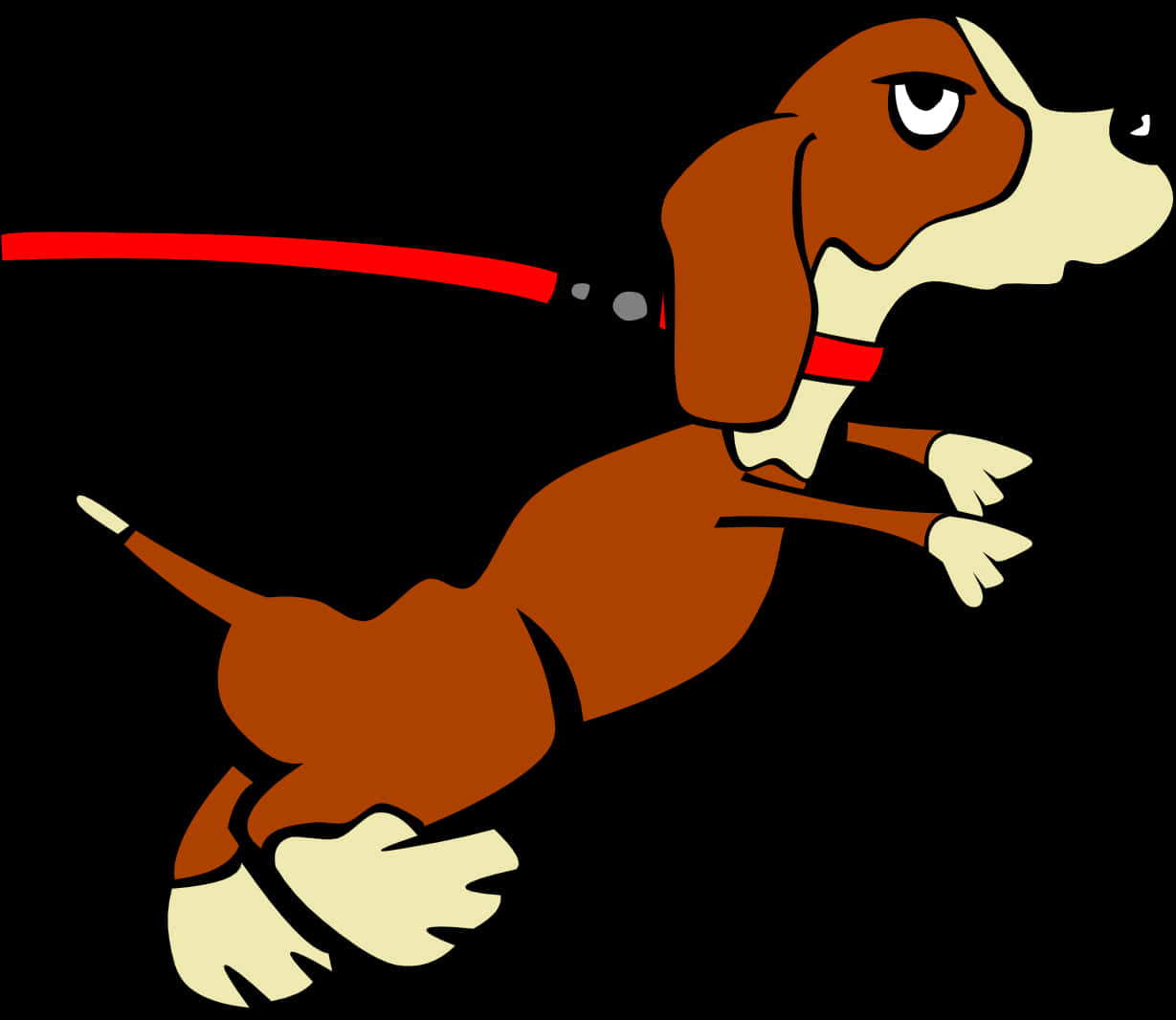 Mbwa wa Cartoon Basset Hound Anaruka Picha ya Ukuta