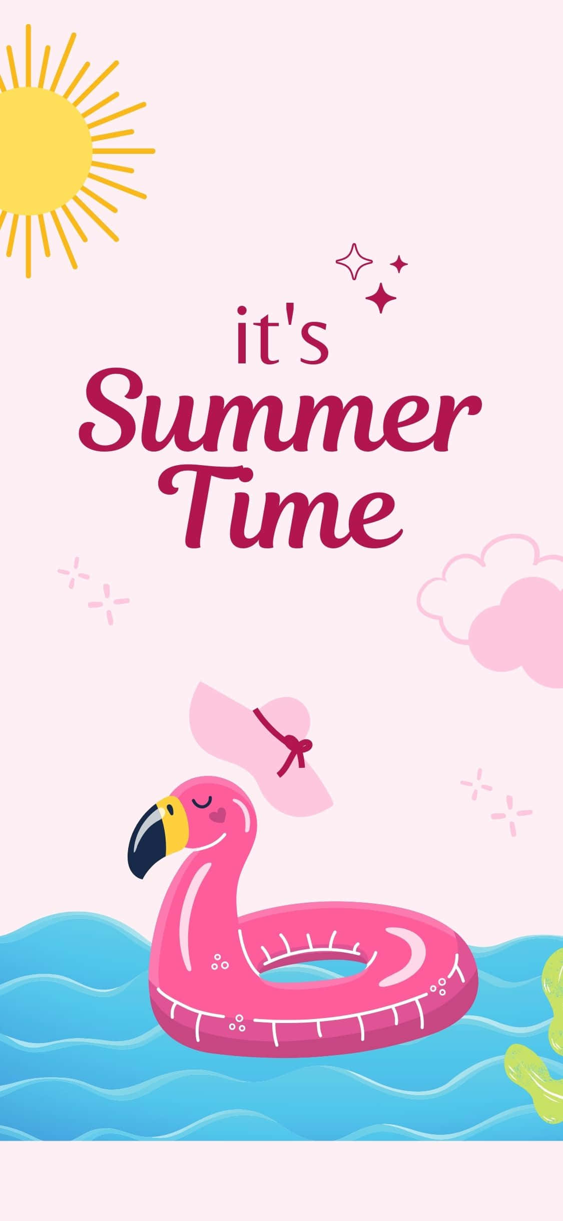 Mchangamfu wa Flamingo Lifebuoy kwa iPhone X wa Majira ya Kiu Picha ya Ukuta