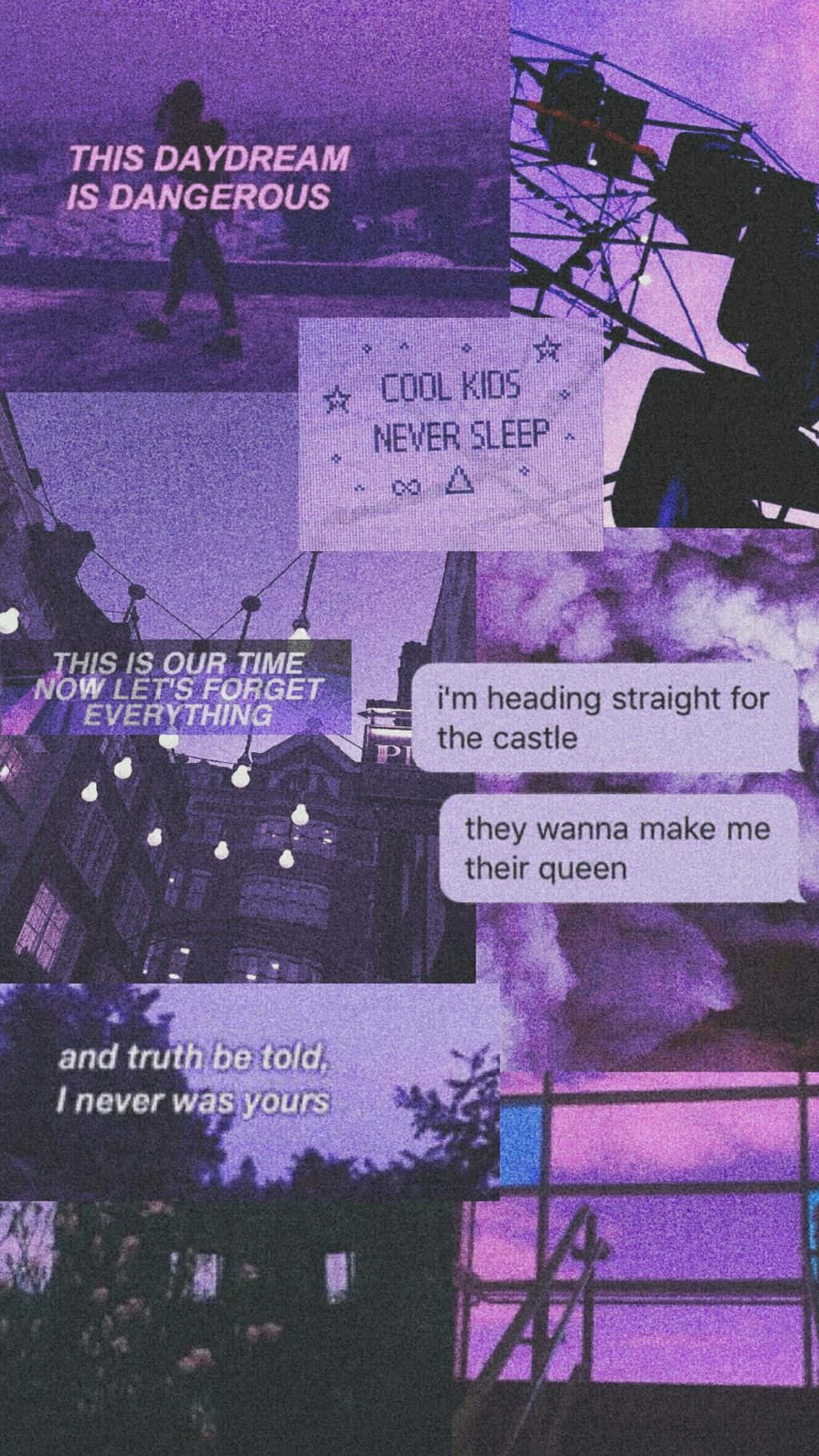 Mchanganyiko wa Grunge Tumblr Aesthetic wa Rangi ya Zambarau Picha ya Ukuta