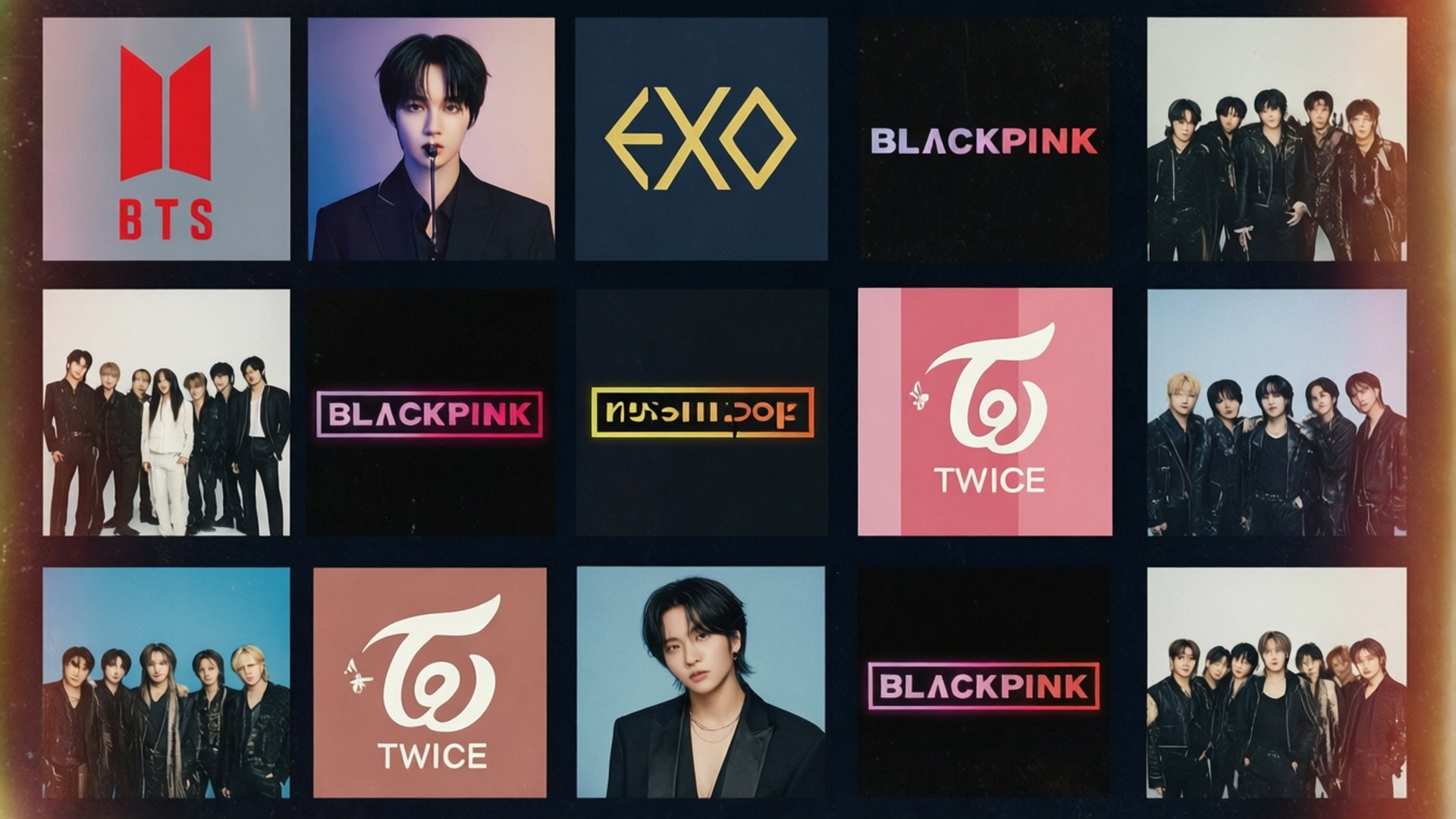 Mchanganyiko wa Albamu za Kpop Picha ya Ukuta