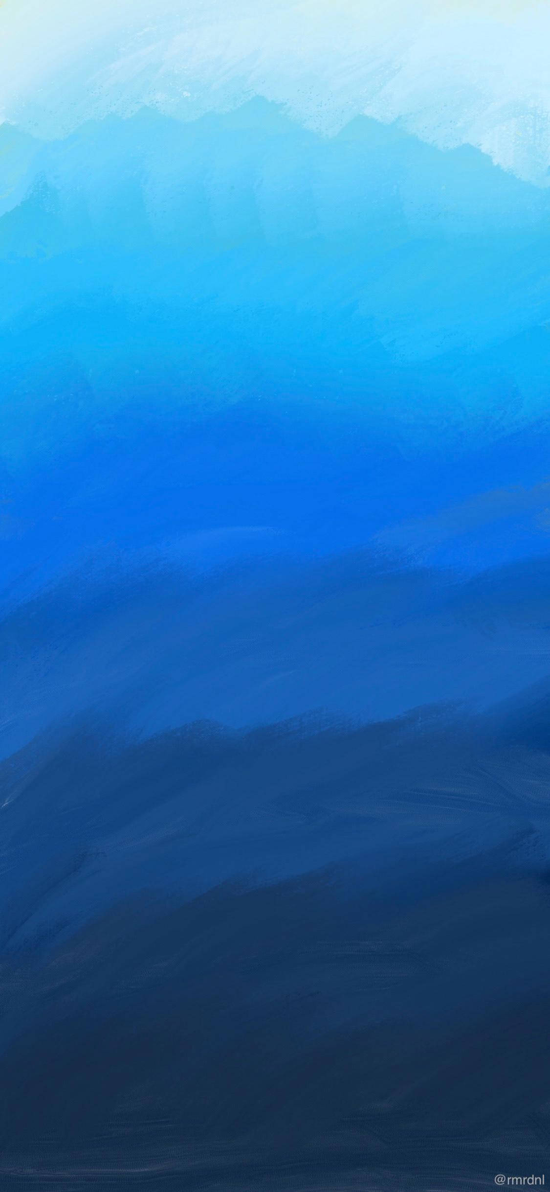 Mchanganyiko wa Rangi ya Bluu Minimalist Android Picha ya Ukuta