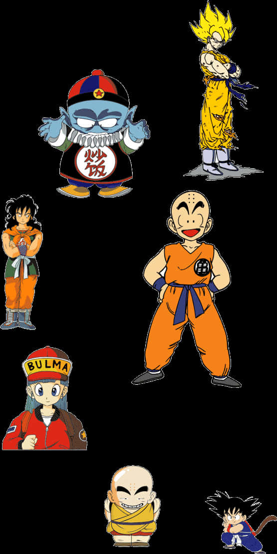 Mchanganyiko wa Wahusika wa Dragon Ball Z Picha ya Ukuta