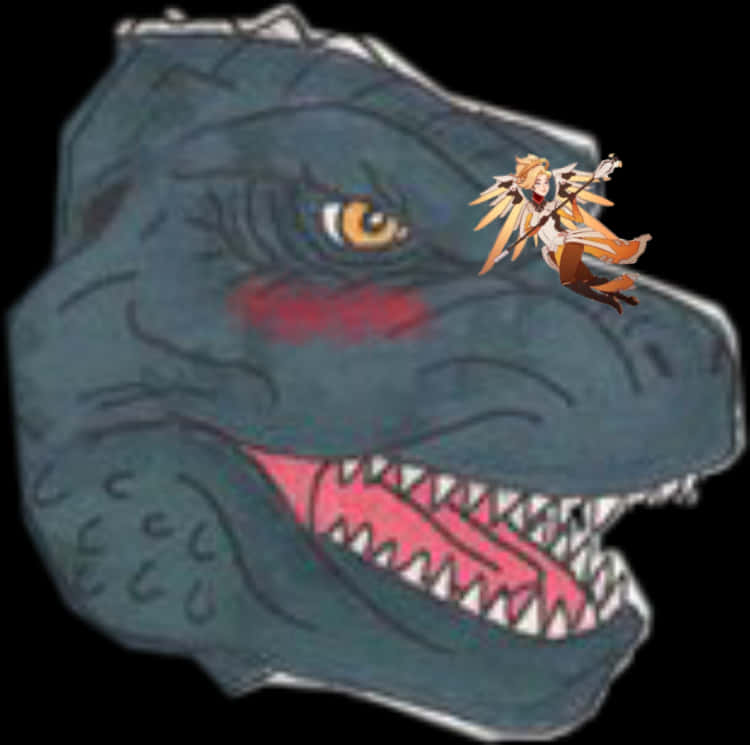 Mchanganyiko wa Wahusika wa Godzilla na Wengine Wenye Uhuishaji Picha ya Ukuta