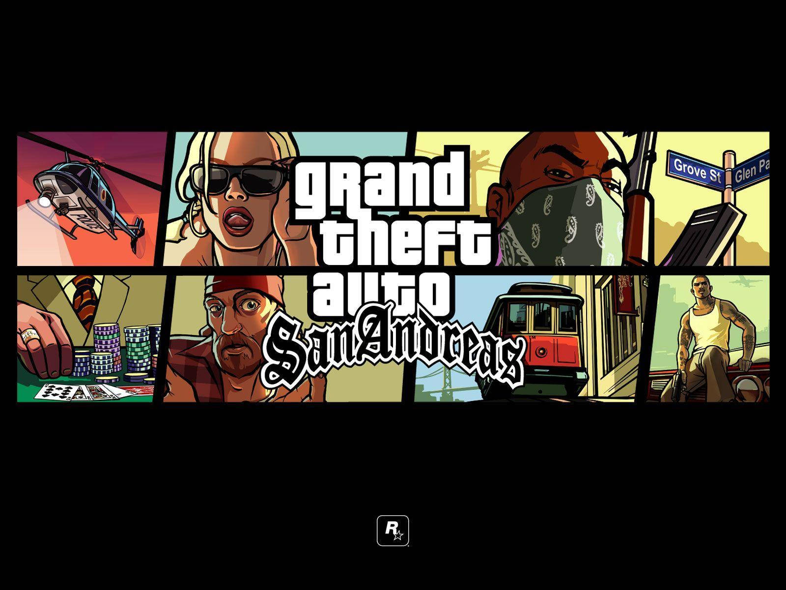Mchanganyiko wa Wahusika Wenye Nguvu kutoka GTA: San Andreas Picha ya Ukuta