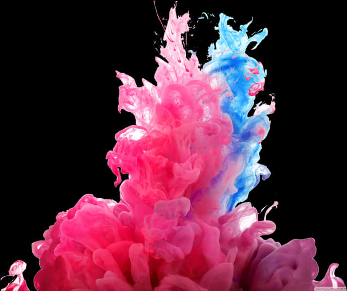 Mchanganyiko wa Wino wa Pink na Bluu Picha ya Ukuta