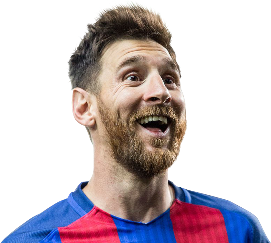 Mchezaji Mwenye Furaha Akiwa na Vazi la F C Barcelona Picha ya Ukuta