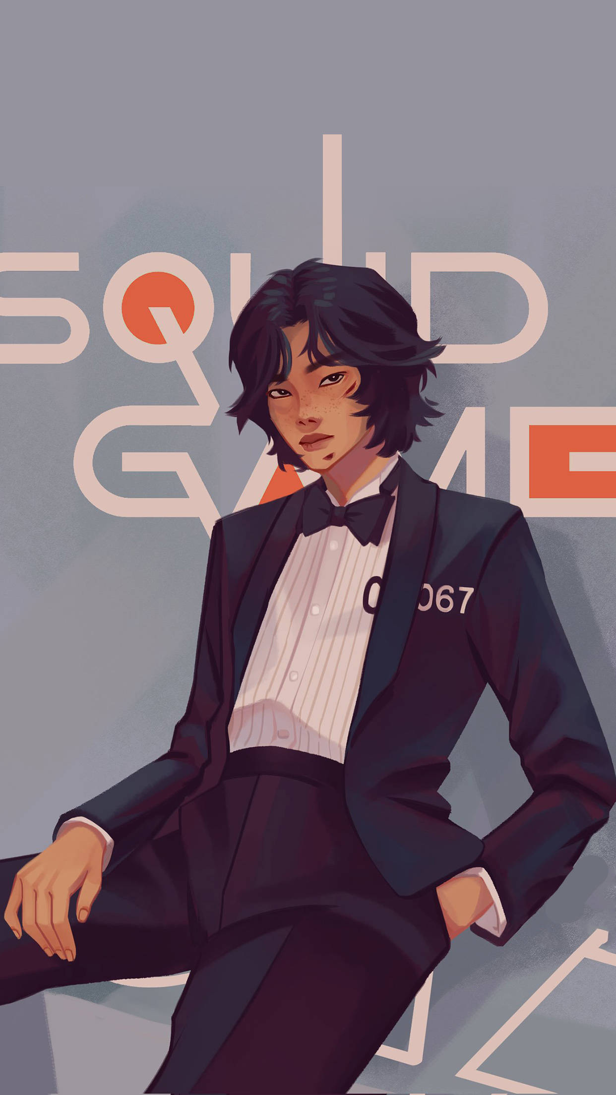 Mchezaji wa Kanzu Nyeusi 067 Squid Game Picha ya Ukuta