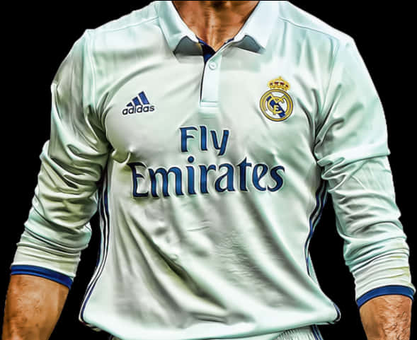 Mchezaji wa Real Madrid Amevaa Jezi Nyeupe Picha ya Ukuta