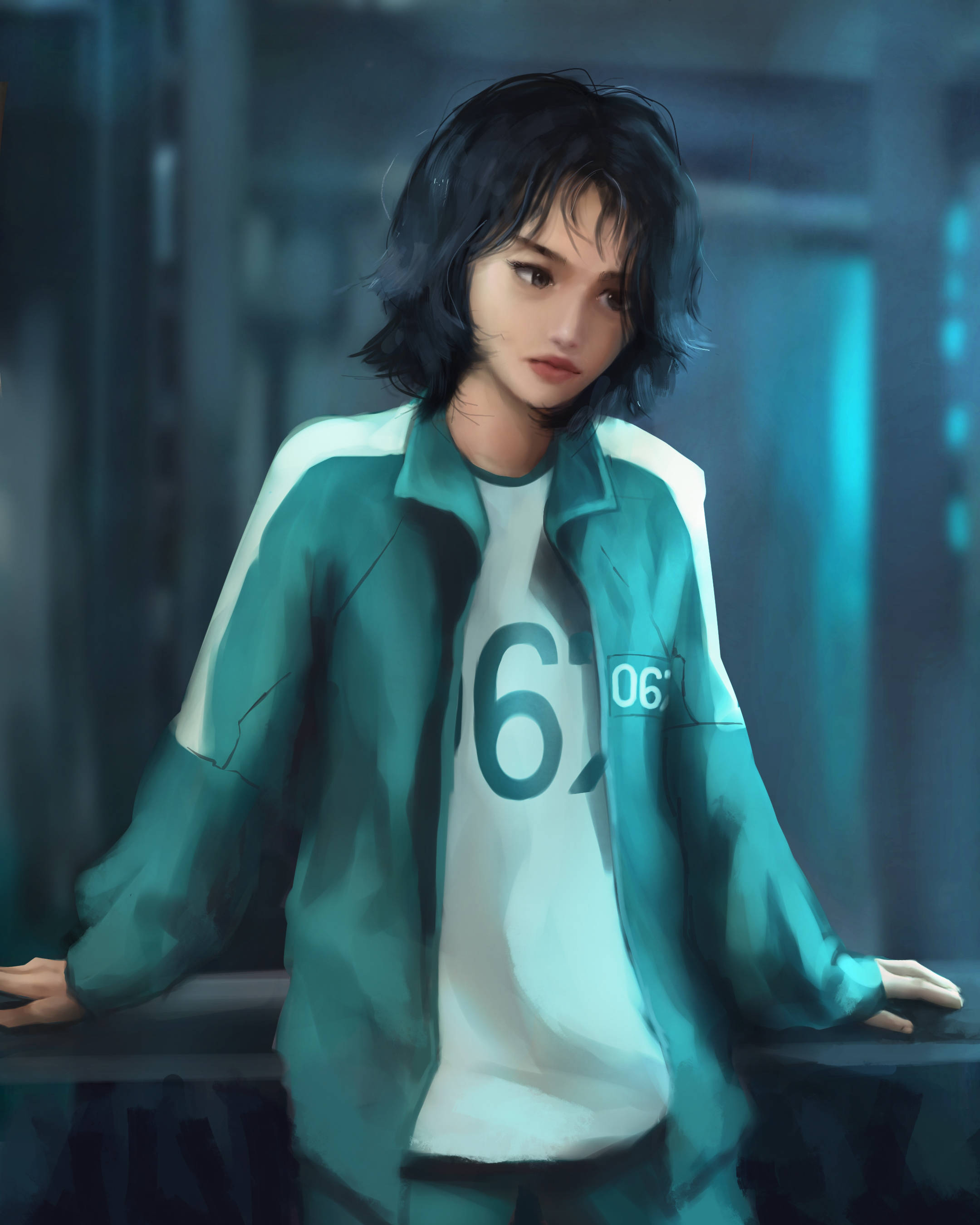 Mchezaji wa Sanaa Dijitali 067 Squid Game Picha ya Ukuta