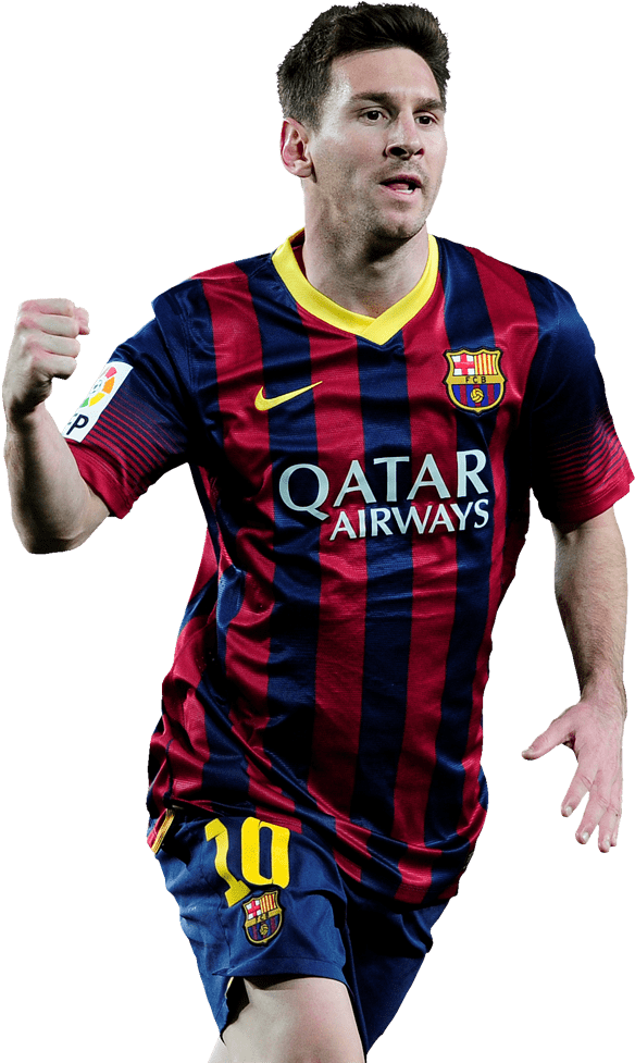 Mchezaji wa Soka Akifanya Hatua, Jezi ya Barcelona Picha ya Ukuta