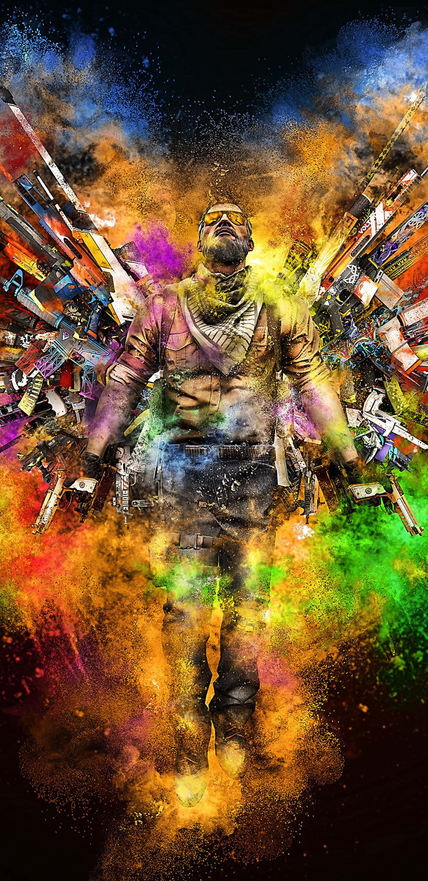 Mchezo wa Android Counter-strike Global Offensive na Mtu wa Tishio na Mwili wa Bunduki Picha ya Ukuta