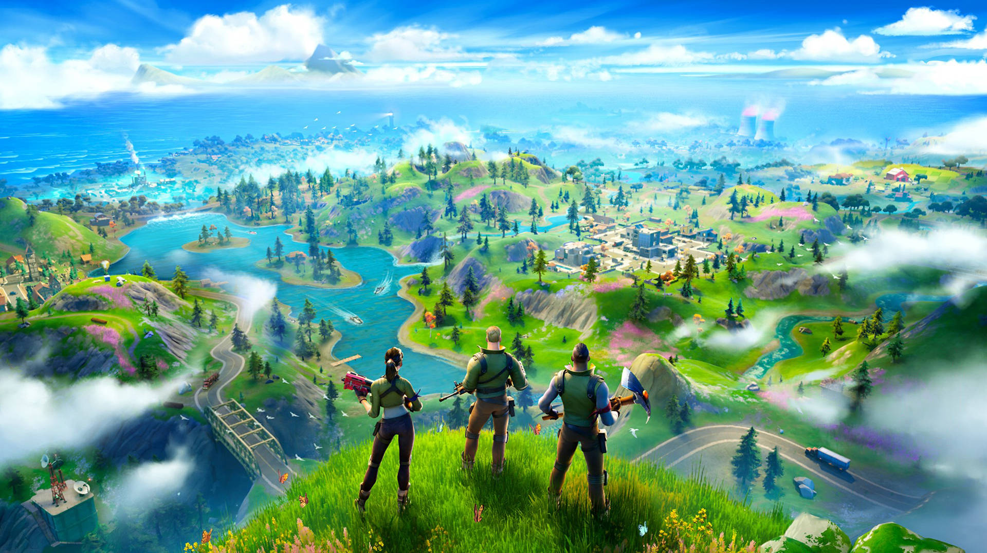 Mchezo wa Fortnite Battle Royale Ramani ya Uchezaji kwenye Kompyuta Picha ya Ukuta