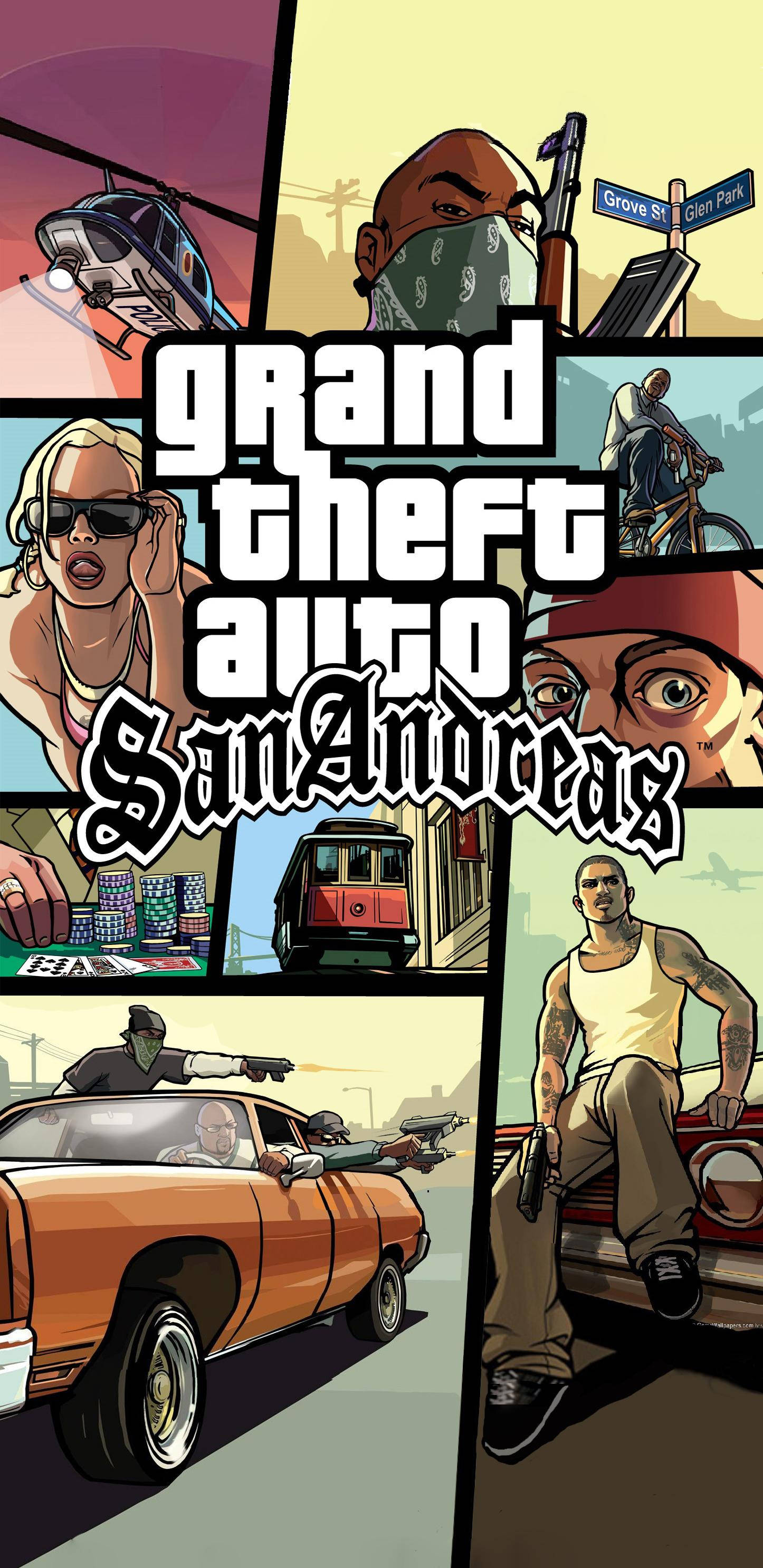 Mchezo wa Hatua GTA SA 4K Picha ya Ukuta