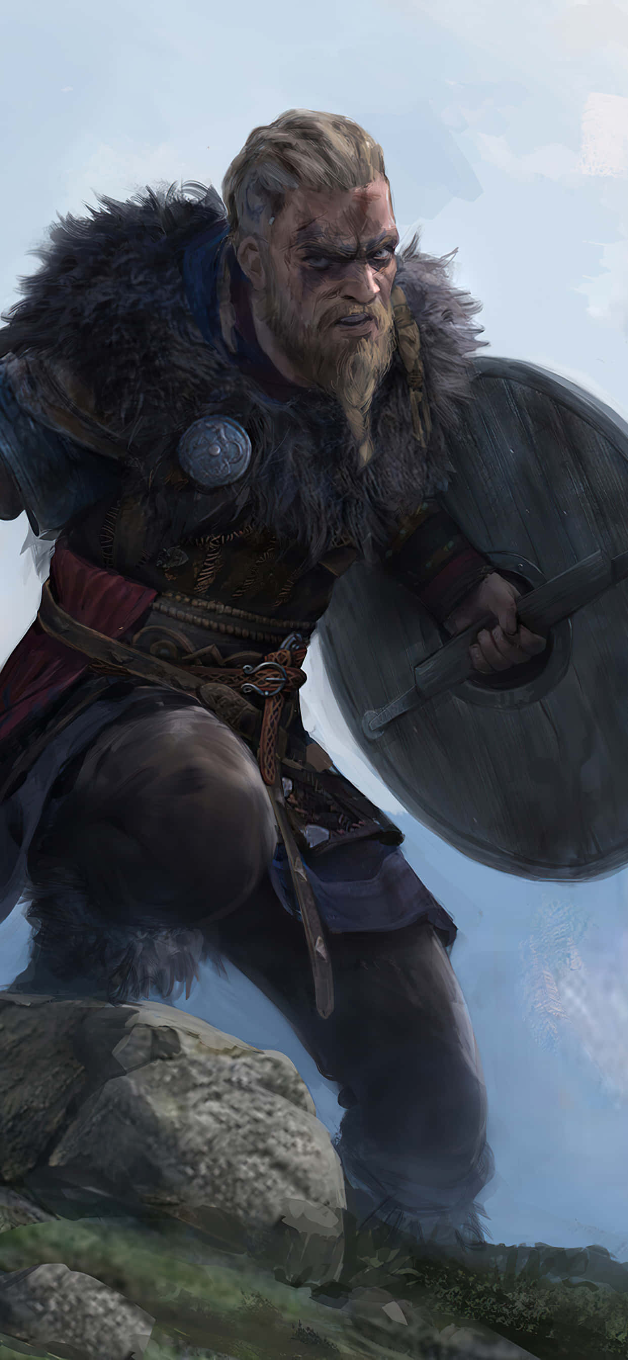 Mchezo wa Hatua na Dhima iPhone Xs Max Assassin's Creed Valhalla Background Picha ya Ukuta