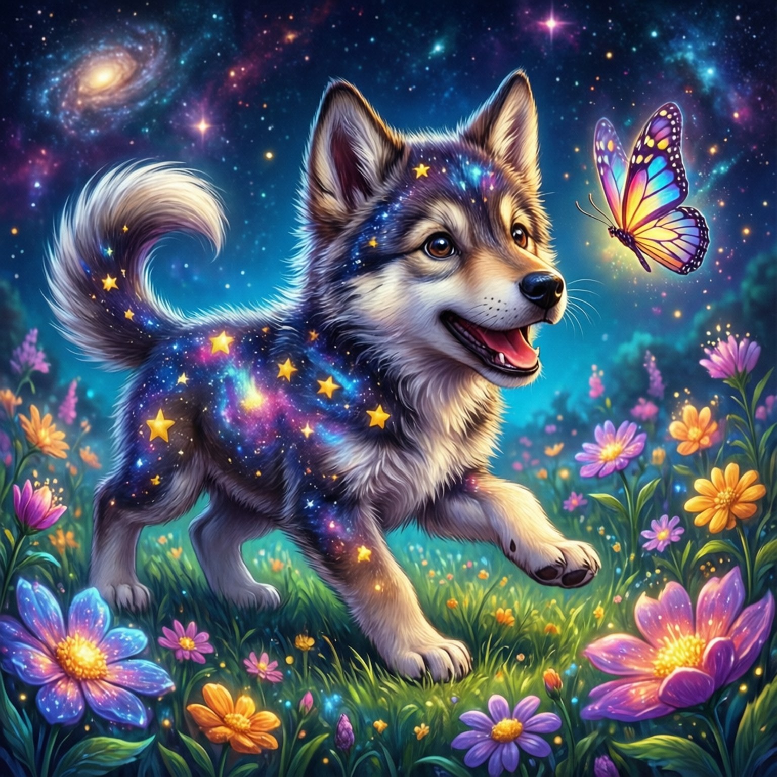 Mchezo wa Mbwa wa Cosmic Picha ya Ukuta