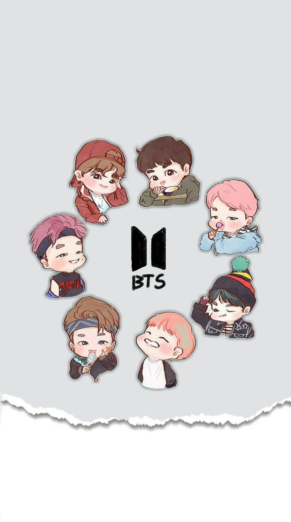 Mchoro Mzuri wa Bts B21 Logo Picha ya Ukuta