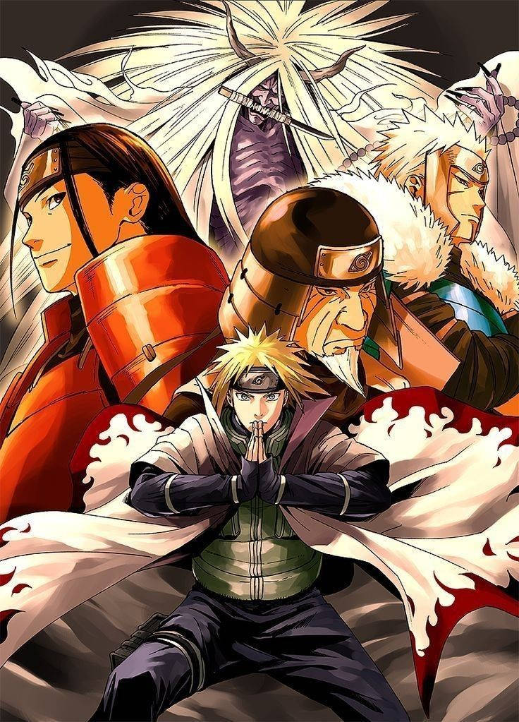 Mchoro Mzuri wa Naruto Hokage na Mvumaji Kifo Picha ya Ukuta