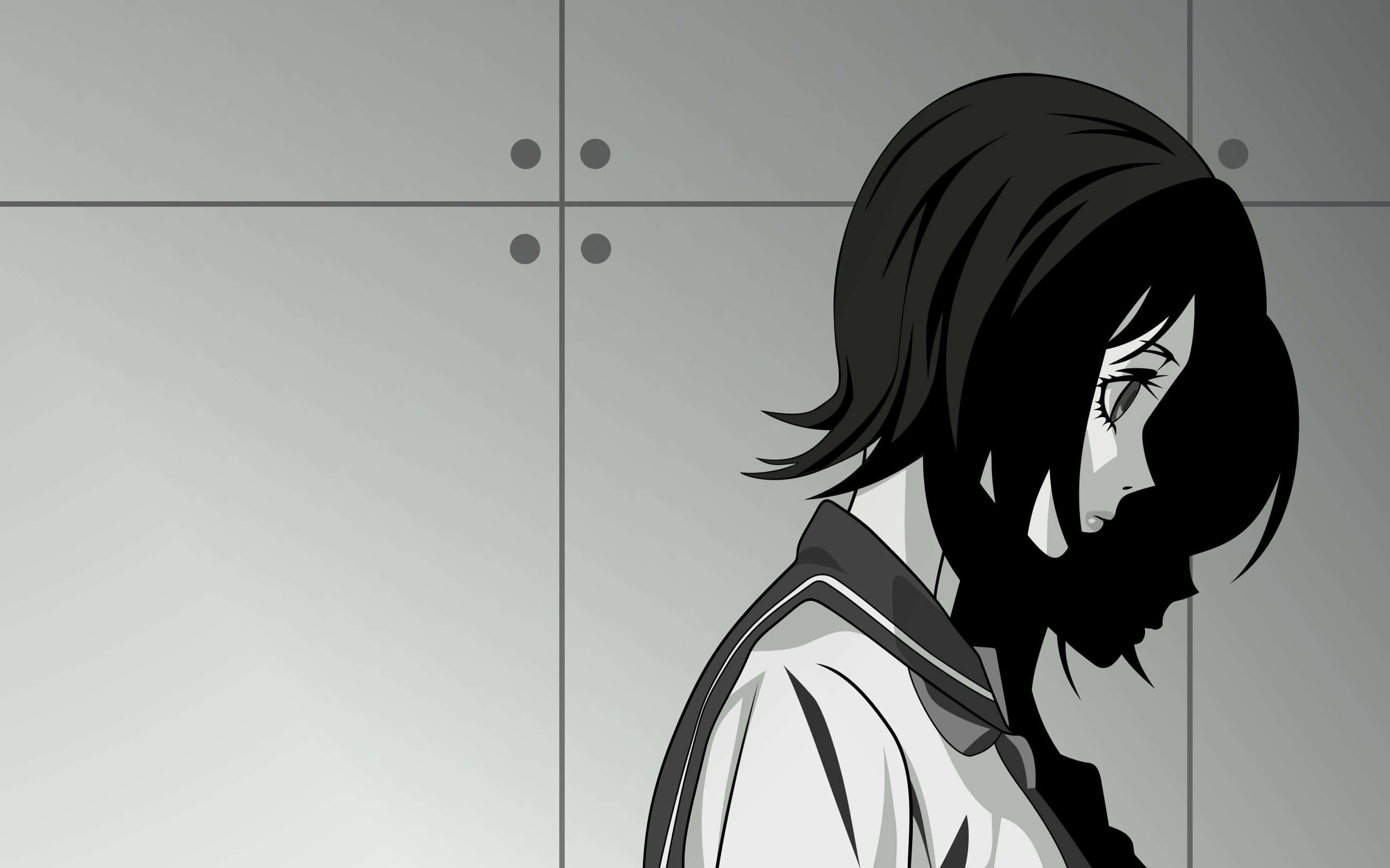 Mchoro wa Anime Sefu na Rangi Moja Picha ya Ukuta