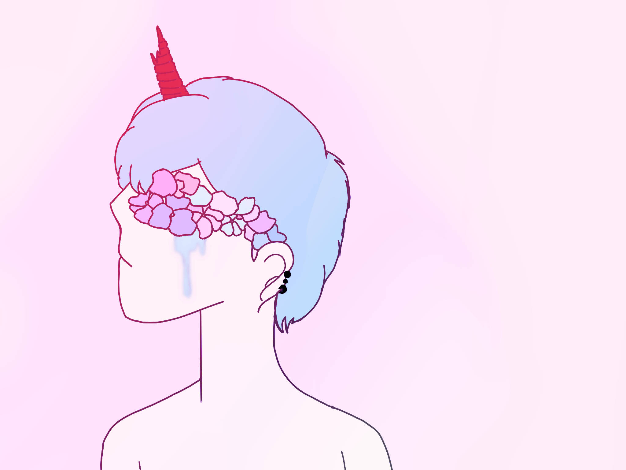 Mchoro wa Anime wa Kijana wa Pastel Gore Picha ya Ukuta