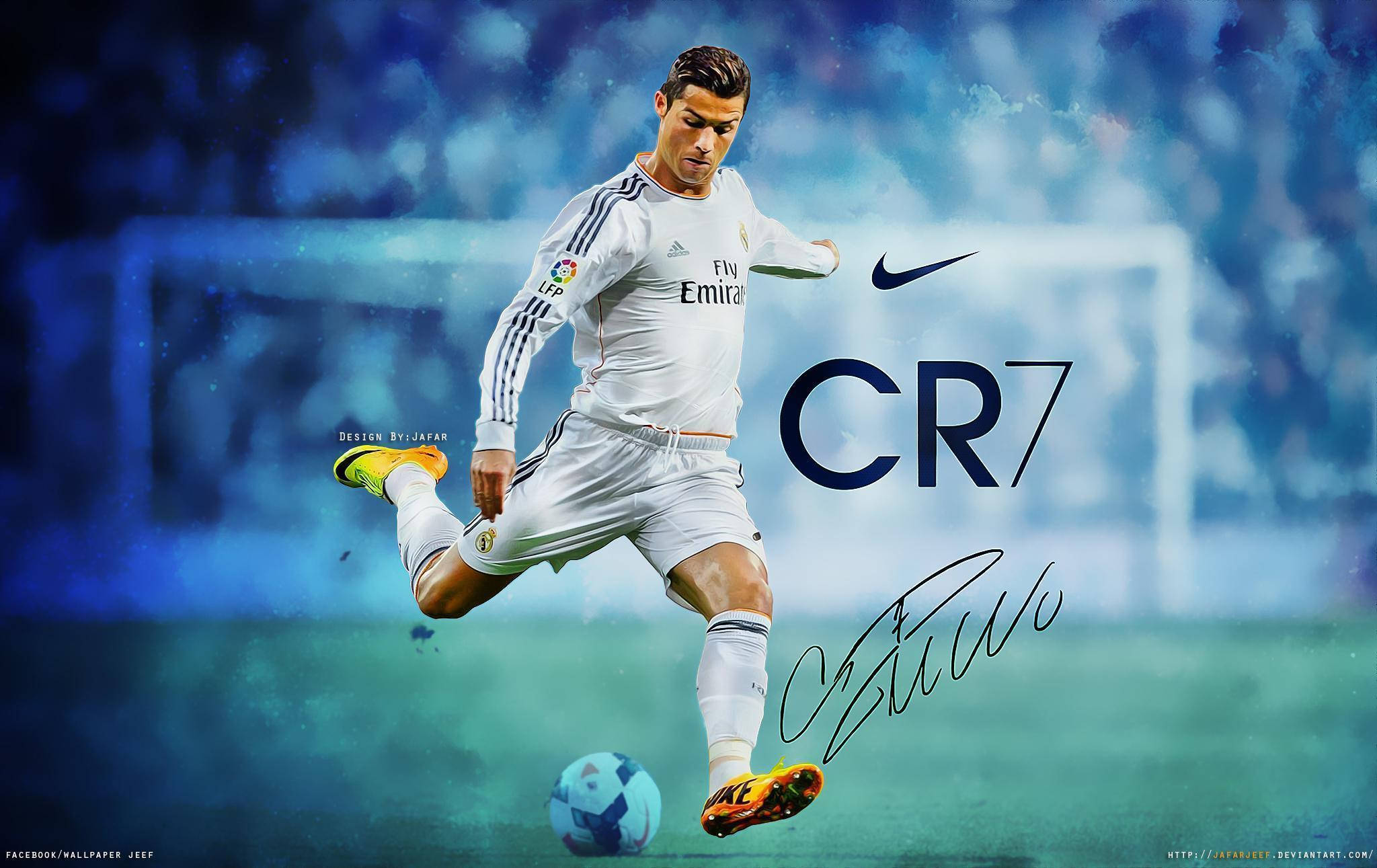 Mchoro wa Athari ya Rangi ya Cristiano Ronaldo Picha ya Ukuta