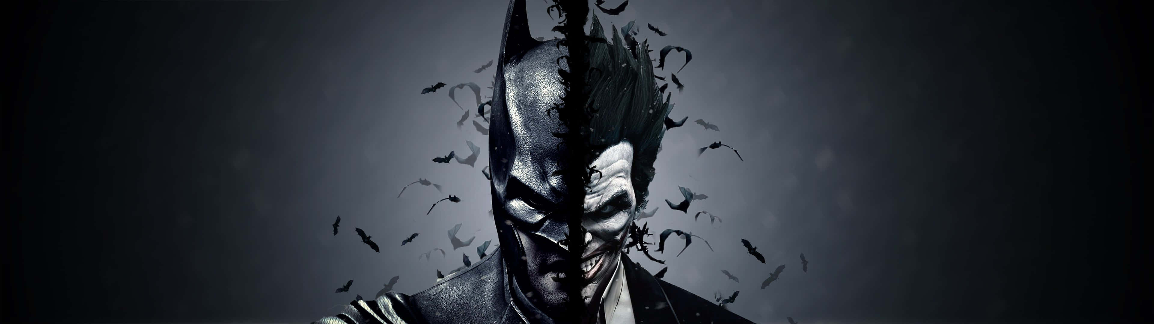 Mchoro wa Batman na Joker kwa Wachunguzi Wawili Picha ya Ukuta