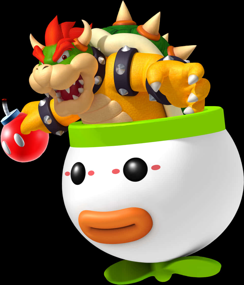 Mchoro wa Bowser katika Gari la Mjuzi Picha ya Ukuta