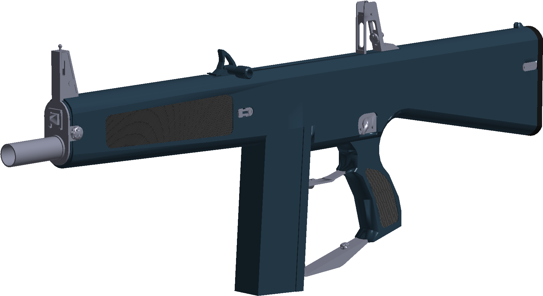 Mchoro wa Bunduki ya Submachine ya Staili ya Roblox Picha ya Ukuta