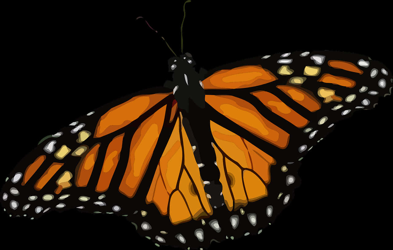 Mchoro wa Butterfly Monarch Picha ya Ukuta