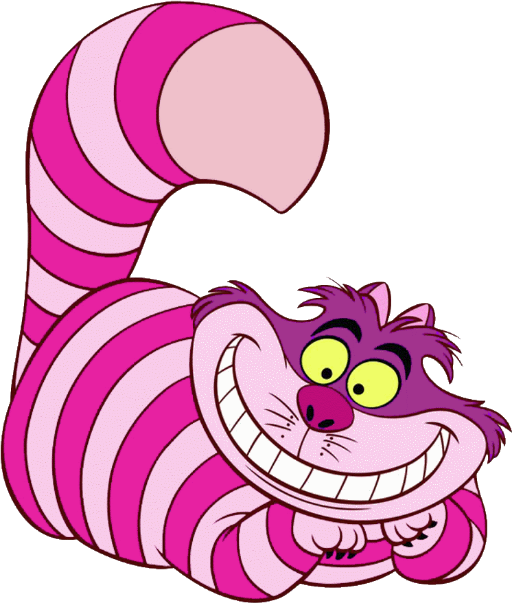 Mchoro wa Cheshire Cat Akitabasamu Picha ya Ukuta