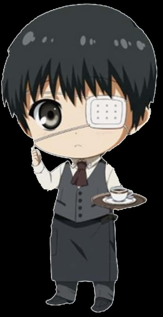 Mchoro wa Chibi Kaneki wa Kipishi Picha ya Ukuta
