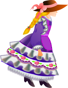 Mchoro wa Dancer wa Flamenco Animated Picha ya Ukuta