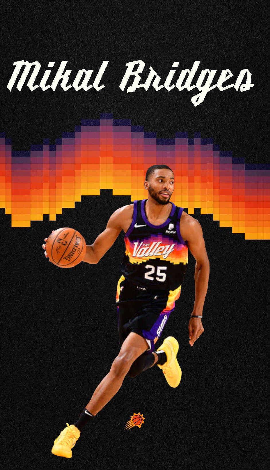 Mchoro wa Dijitali wa Mikal Bridges Picha ya Ukuta