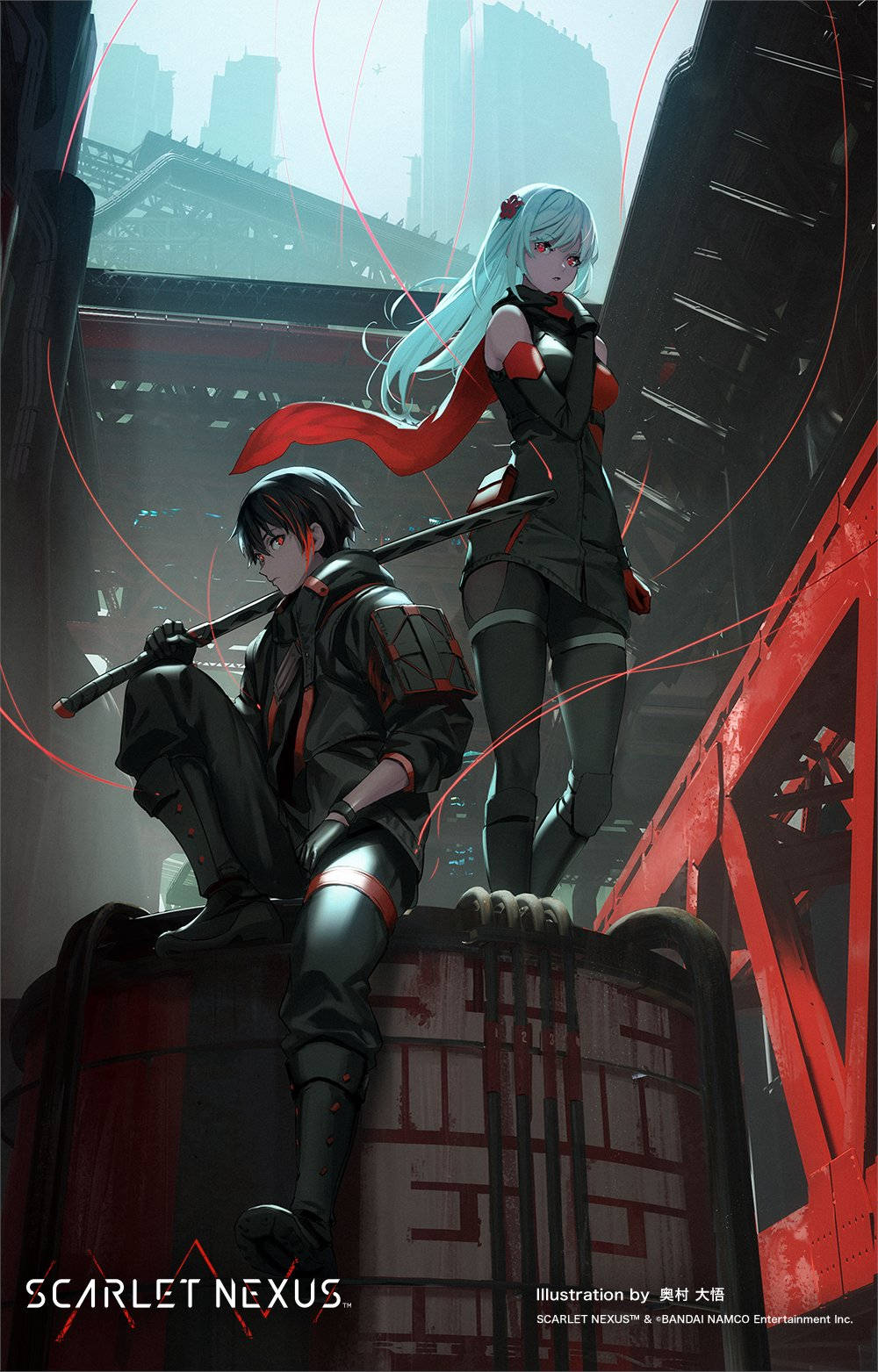 Mchoro wa Dijitali wa Scarlet Nexus Picha ya Ukuta