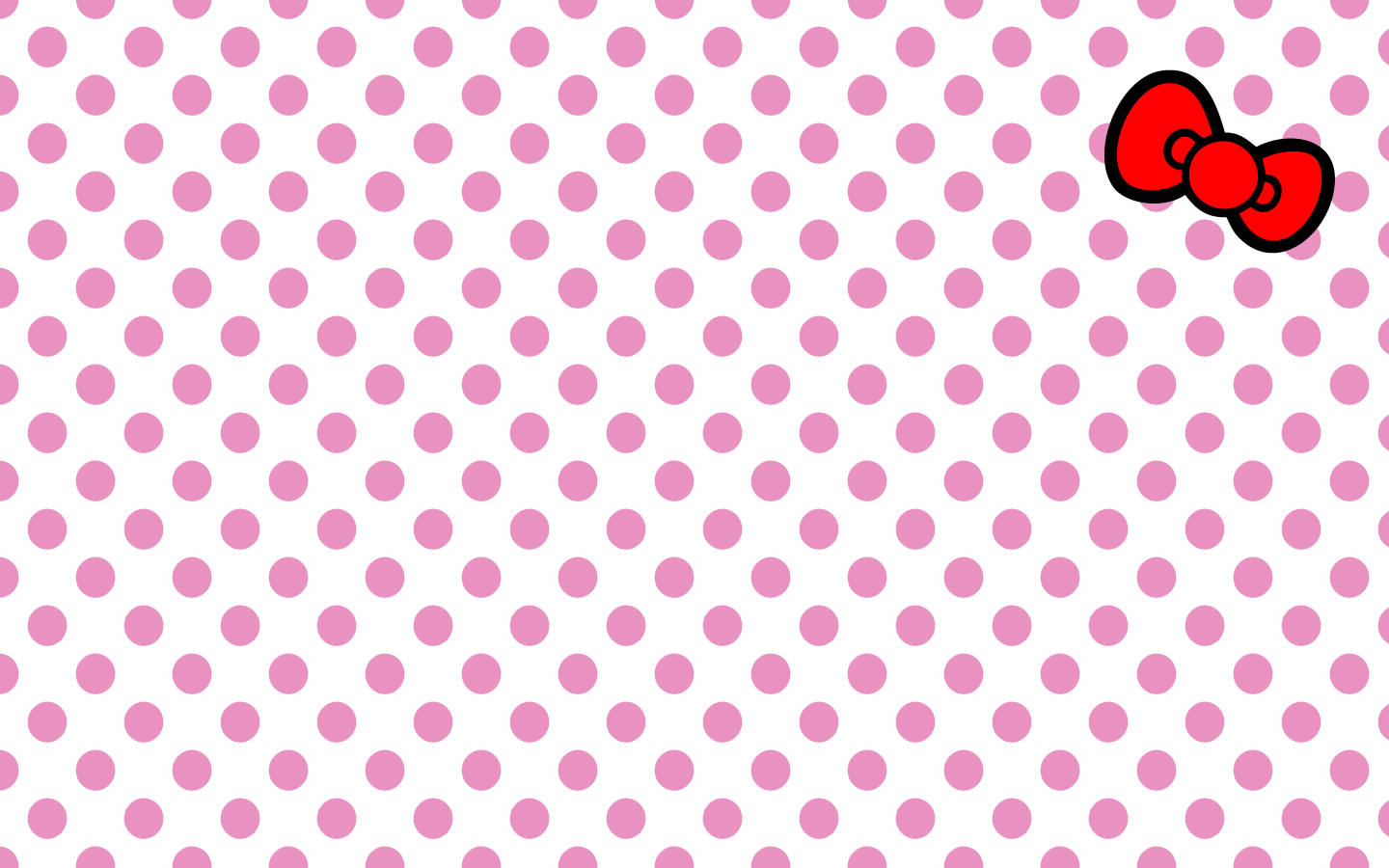 Mchoro wa Dots wa Hello Kitty wa Rangi ya Pinki Picha ya Ukuta