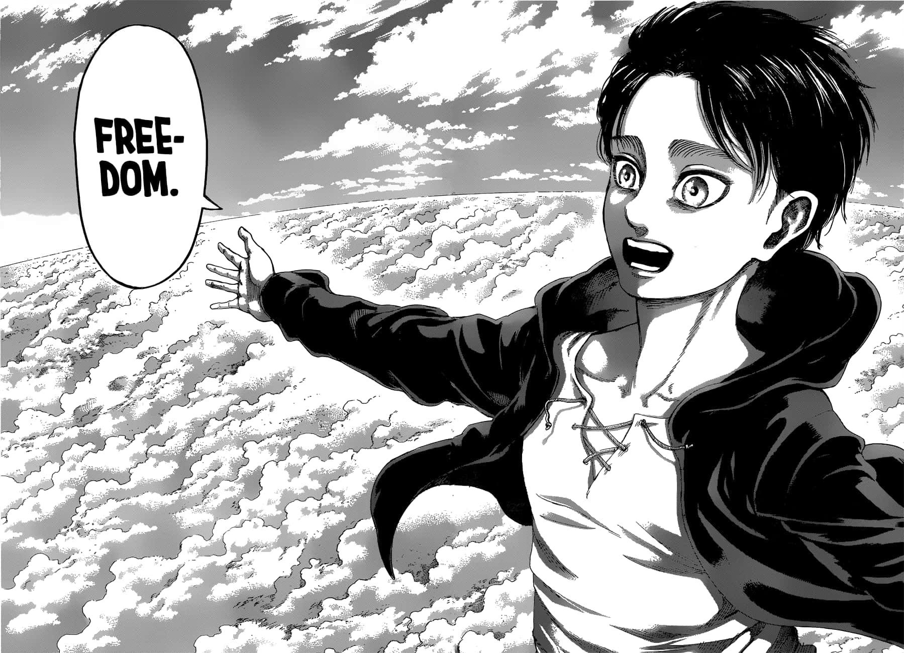 Mchoro wa Eren kutoka Manga ya Aot Picha ya Ukuta