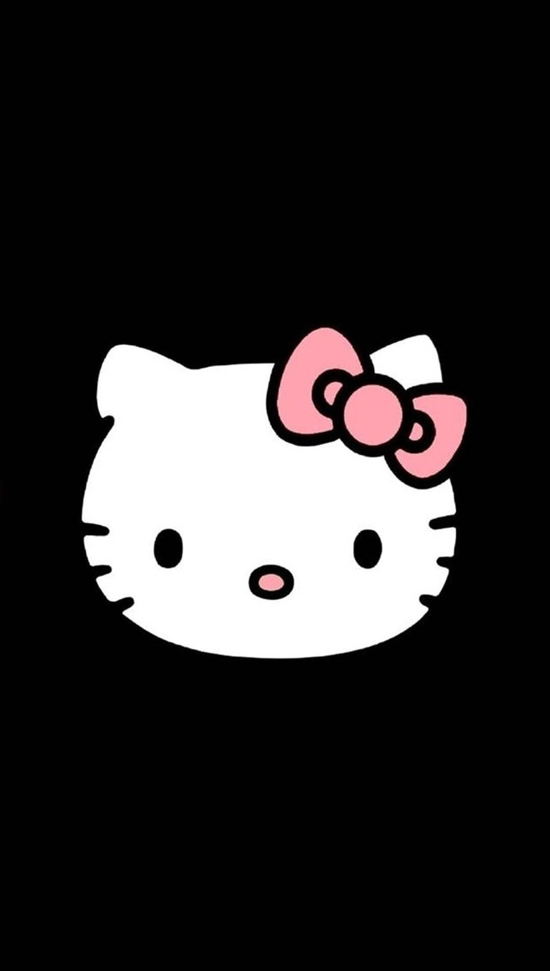 Mchoro wa Hello Kitty Nyeusi wa Katuni Picha ya Ukuta