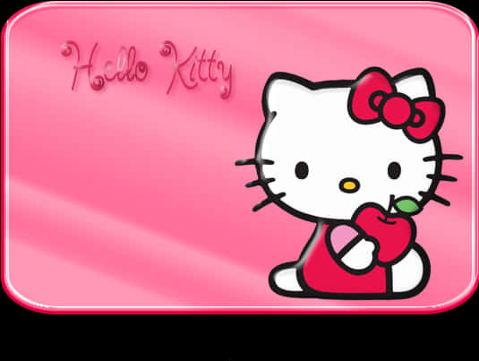 Mchoro wa Hello Kitty na Tufaha Picha ya Ukuta