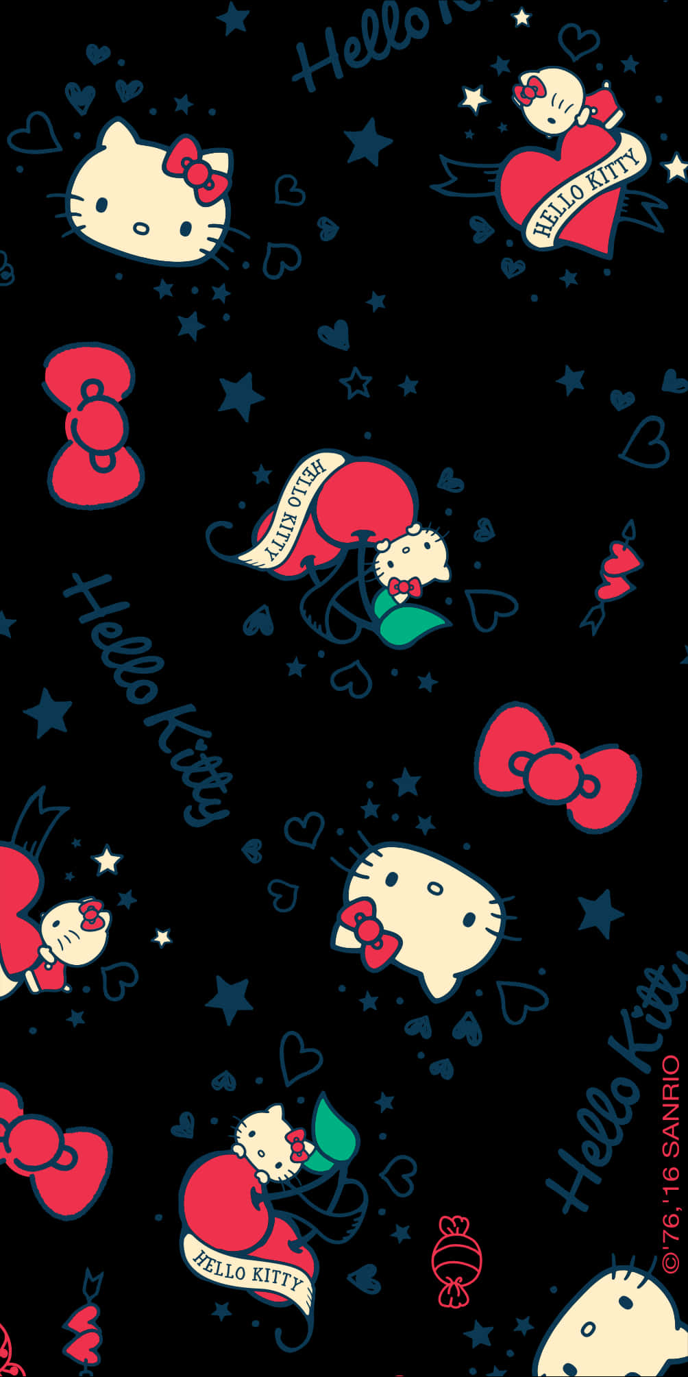 Mchoro wa Hello Kitty Ukuta Picha ya Ukuta