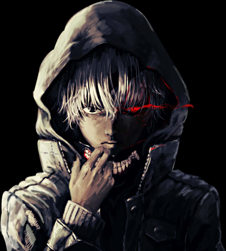 Mchoro wa Kaneki Ken Ghoul Mwenye Kofia Picha ya Ukuta