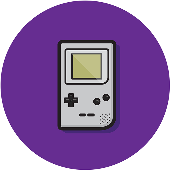 Mchoro wa Kawaida wa Gameboy wa Vekta Picha ya Ukuta