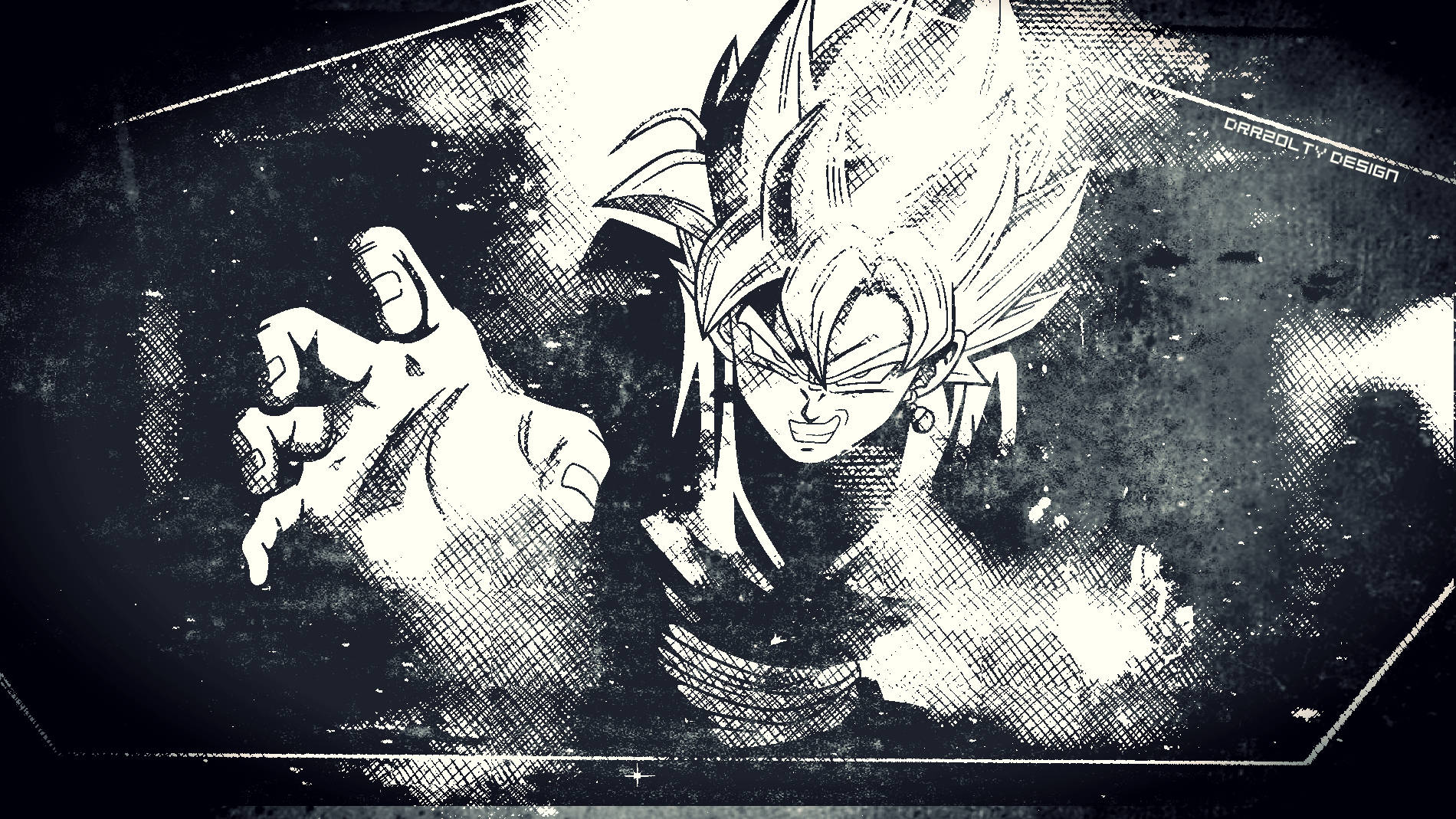 Mchoro wa Kihalisia wa Goku Mweusi Picha ya Ukuta