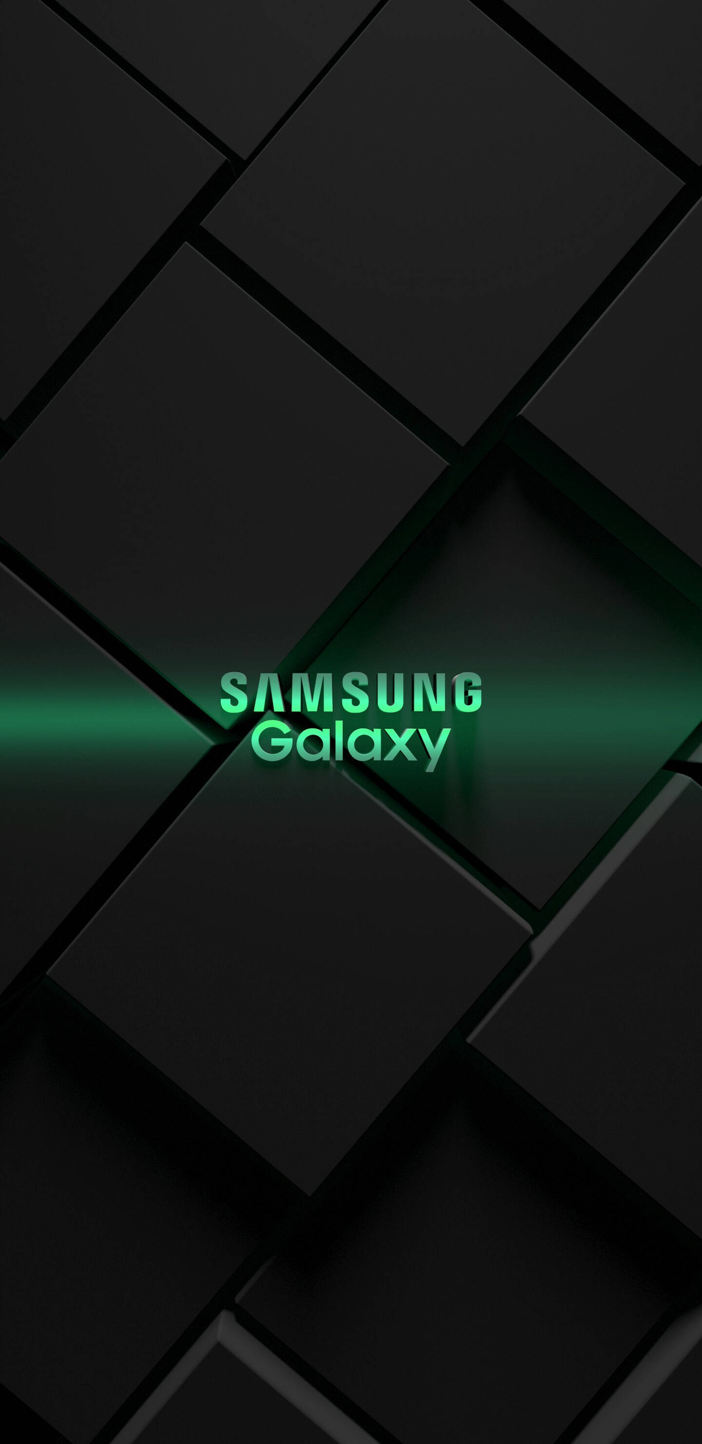 Mchoro wa Kijani wa Samsung Galaxy Cube Picha ya Ukuta