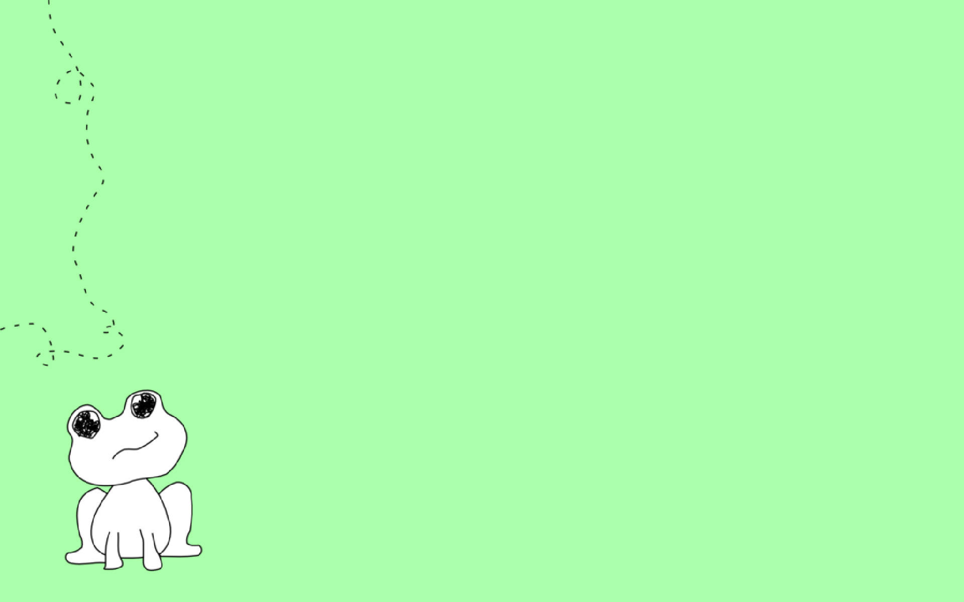 Mchoro wa Kijani wa Frog Kawaii Picha ya Ukuta