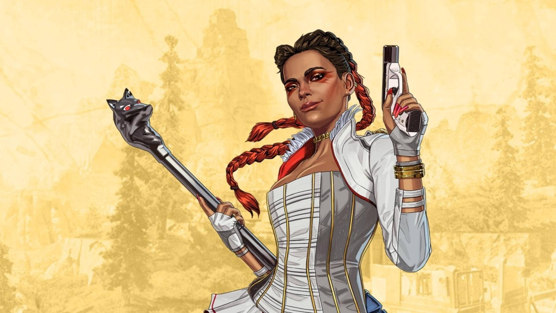 Mchoro wa Kisanii wa Kuvutia wa Apex Legends Loba Picha ya Ukuta