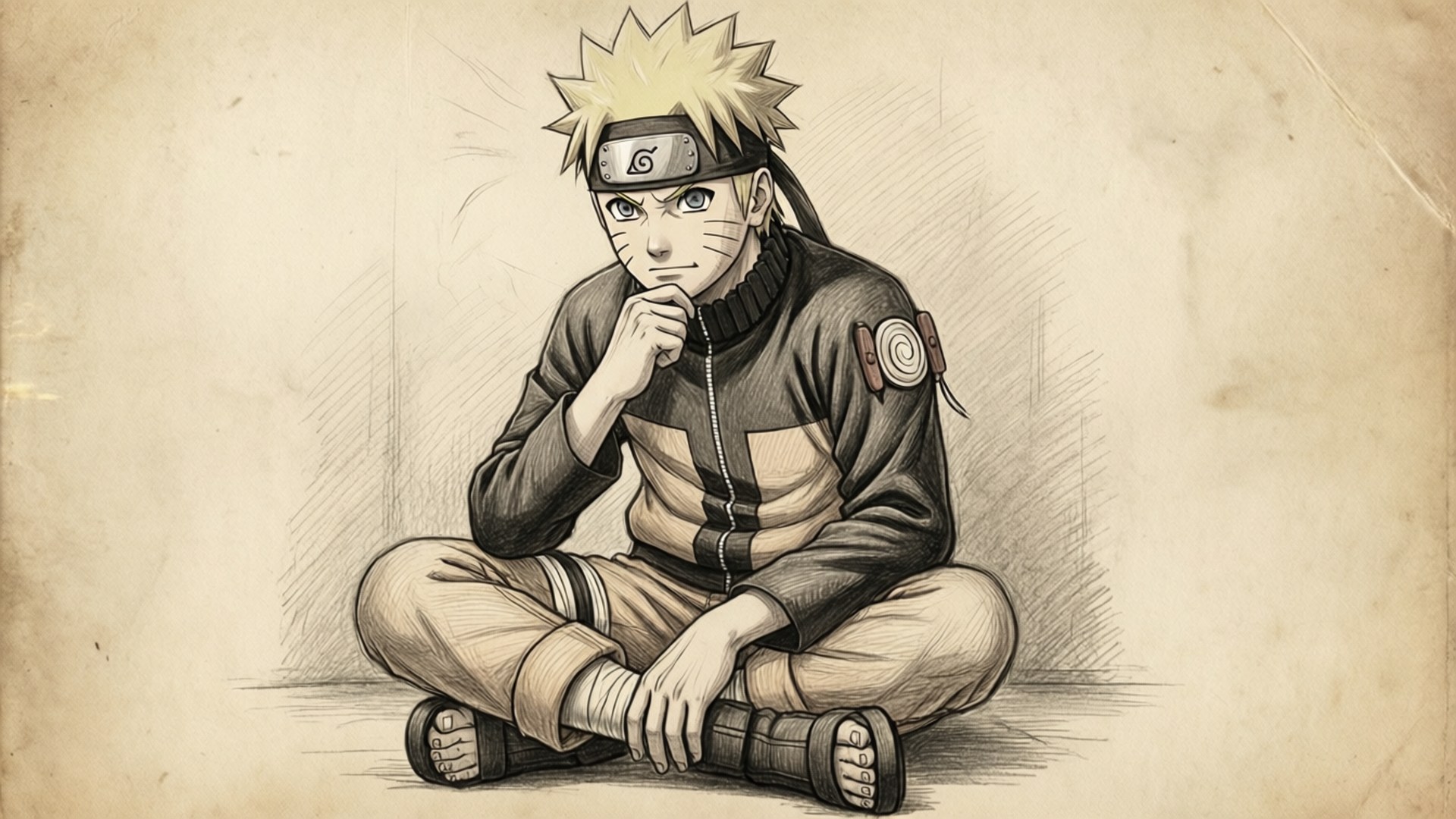 Mchoro wa Kizamani wa Naruto Picha ya Ukuta