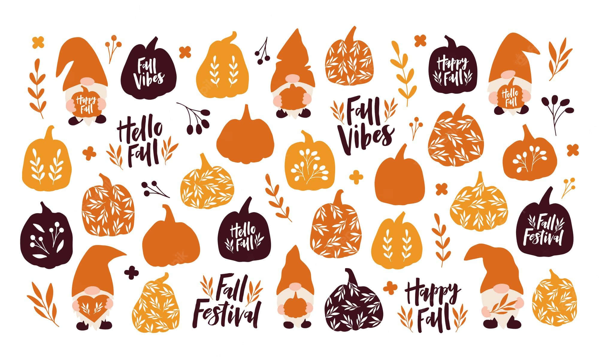 Mchoro wa Kupendeza wa Sampuli za Halloween Picha ya Ukuta