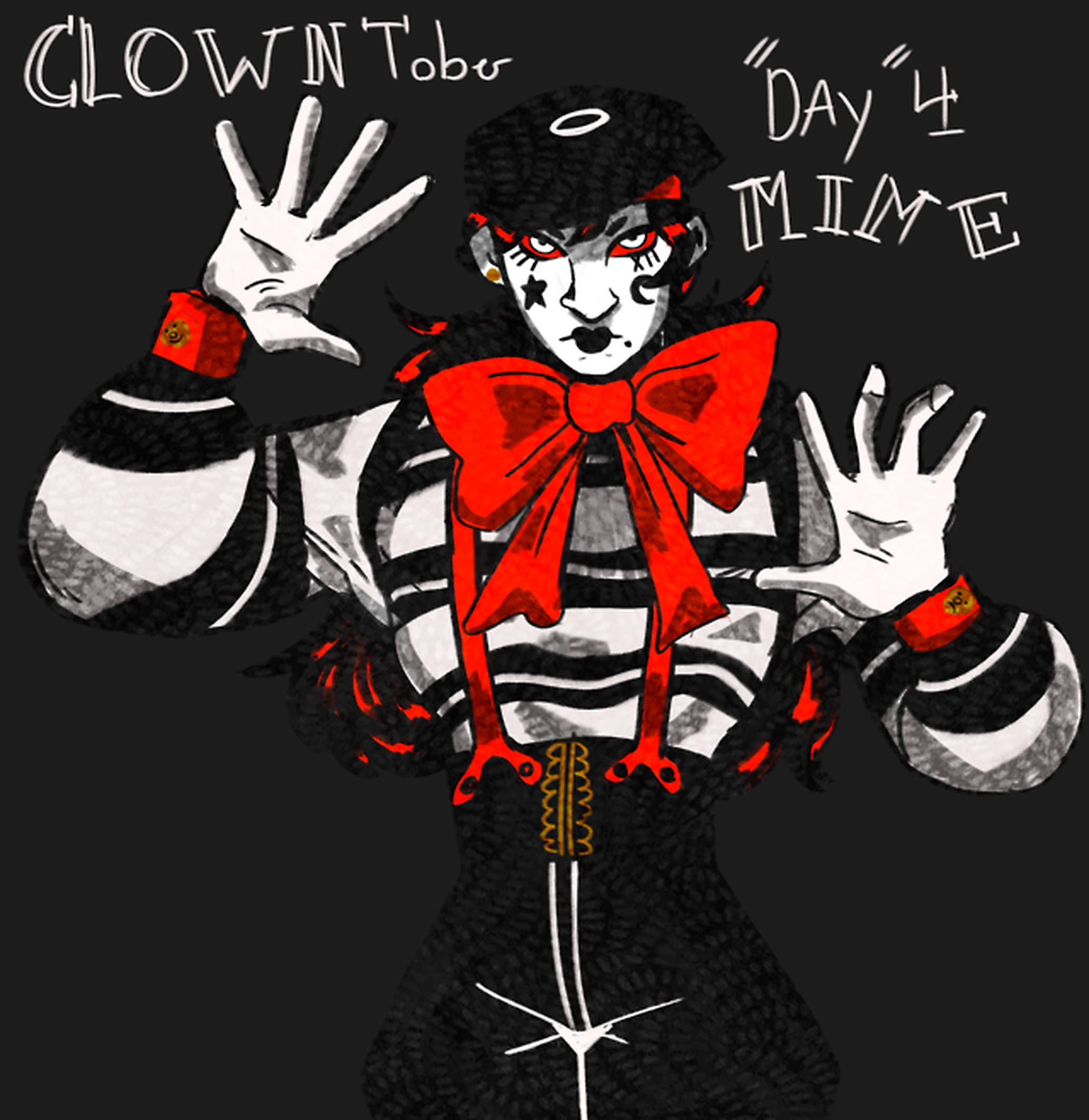 Mchoro wa Mime Clown Picha ya Ukuta