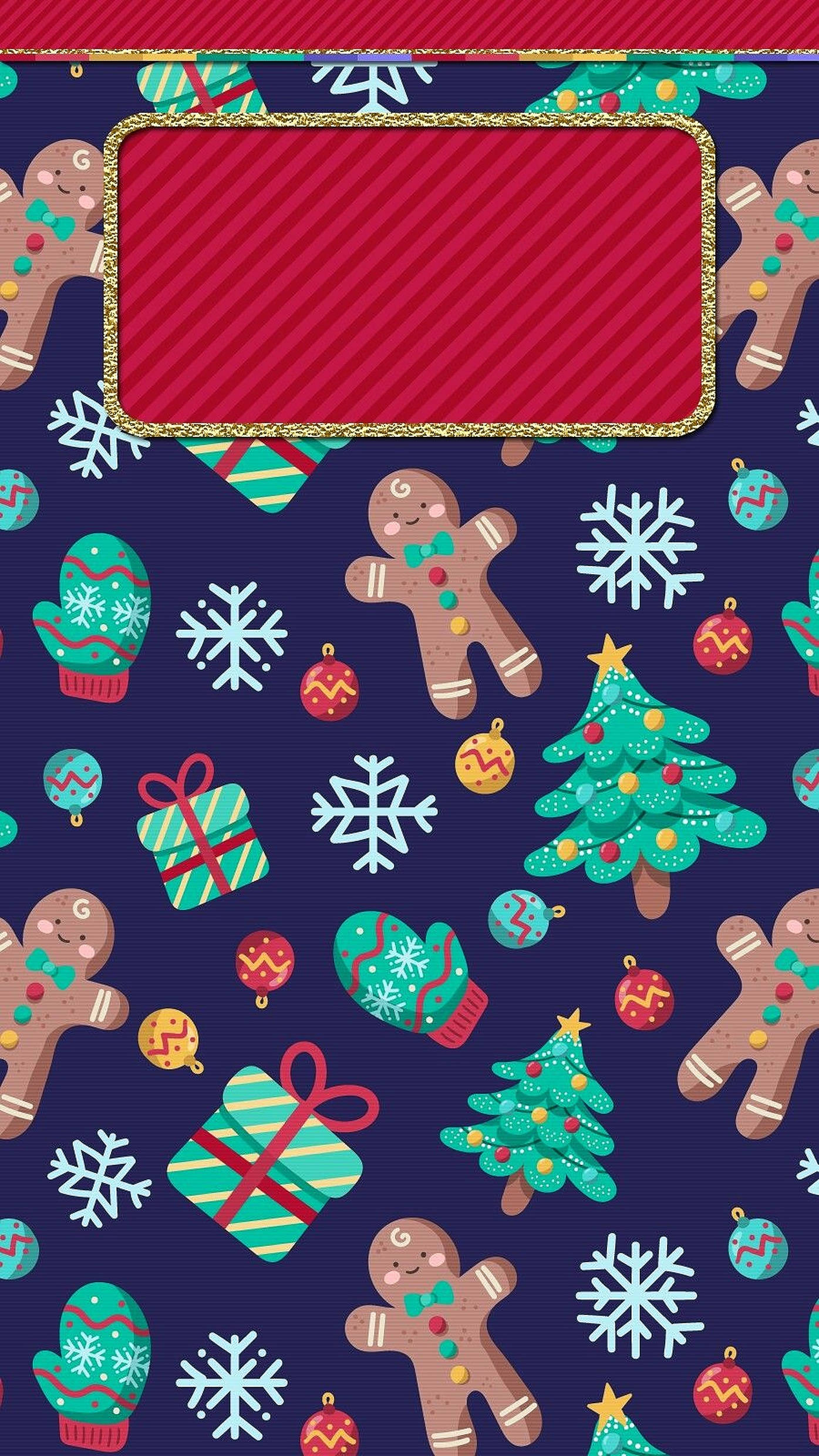 Mchoro wa Mtu wa Gingerbread wa Krismasi Mzuri Picha ya Ukuta