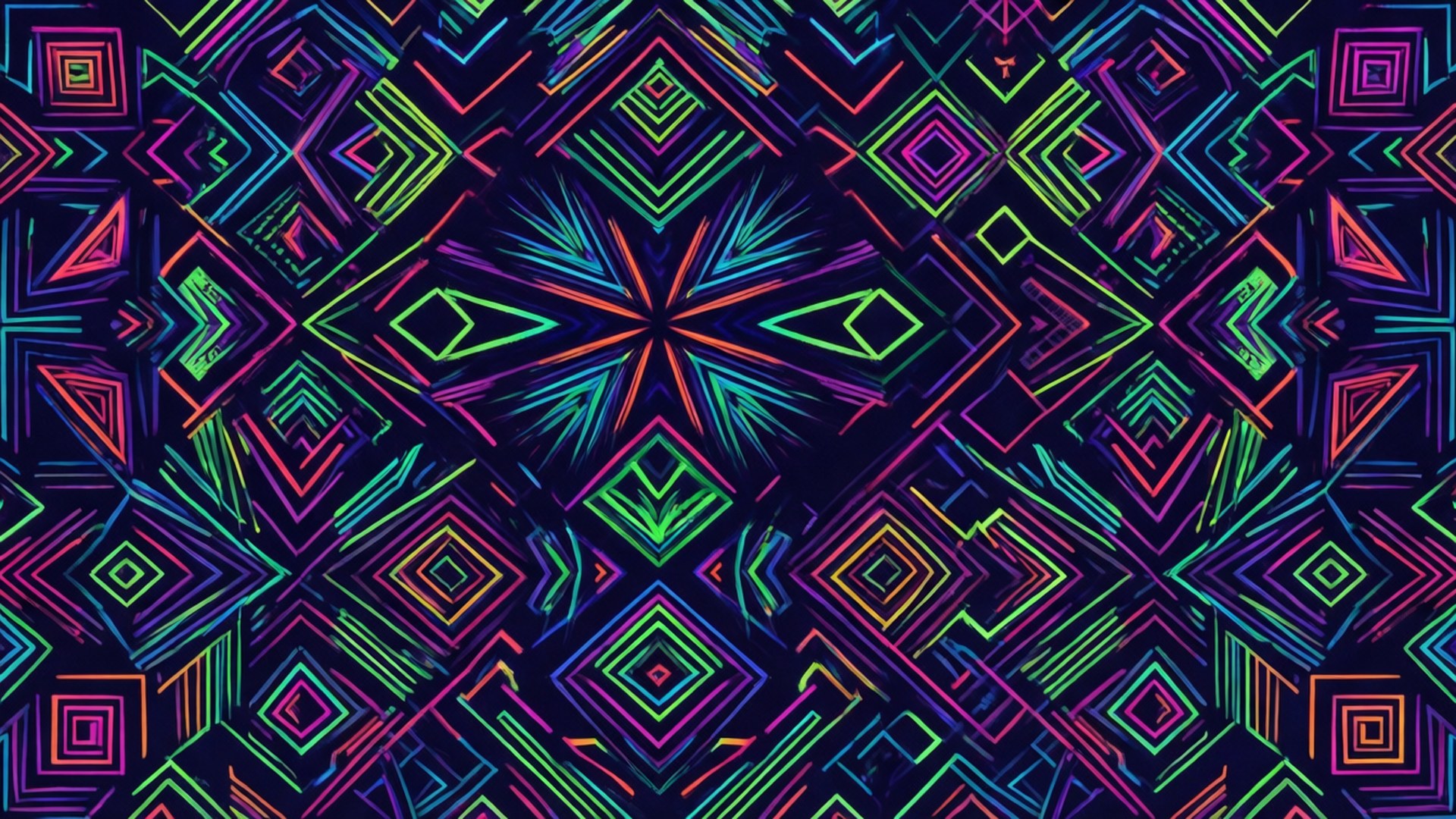 Mchoro wa Neon wa Jiometri Picha ya Ukuta