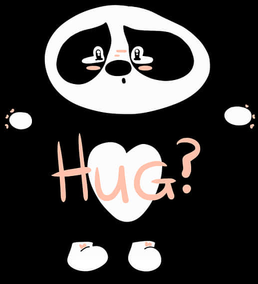 Mchoro wa Panda Akiomba Kumbatio Picha ya Ukuta